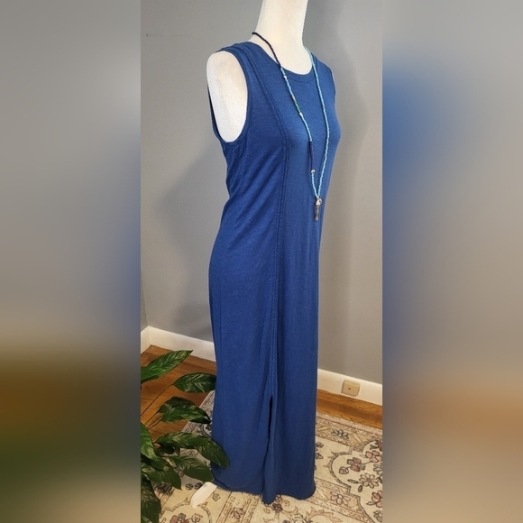 Chico's Royal Blue Sleeveless Maxi Dress with Front Slit - Chico's 0 Size XS - Picture 3 of 9